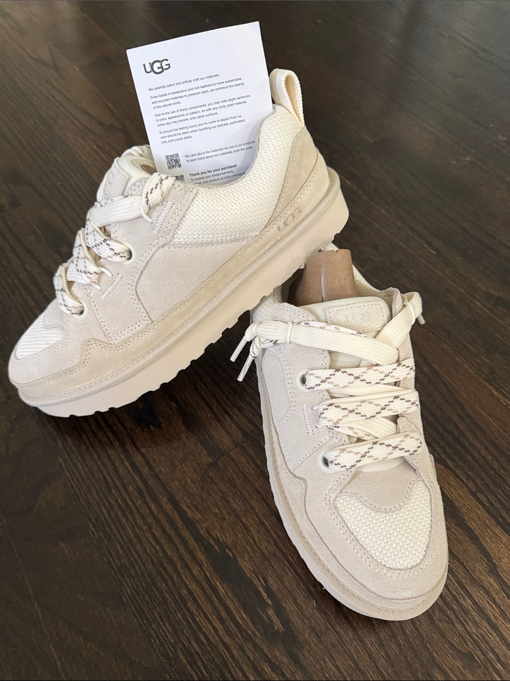 UGG Neutral-Tone Low Top Sneakers in Cream